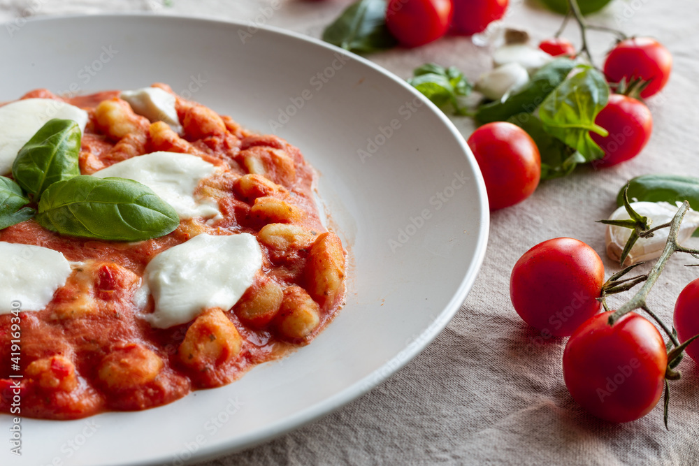 Gnocchi, italian pasta with tomato