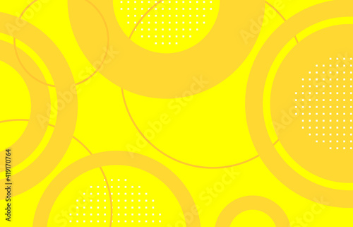 abstract circle shape yellow,dot white,orange background.illustration for your work. © suksunt