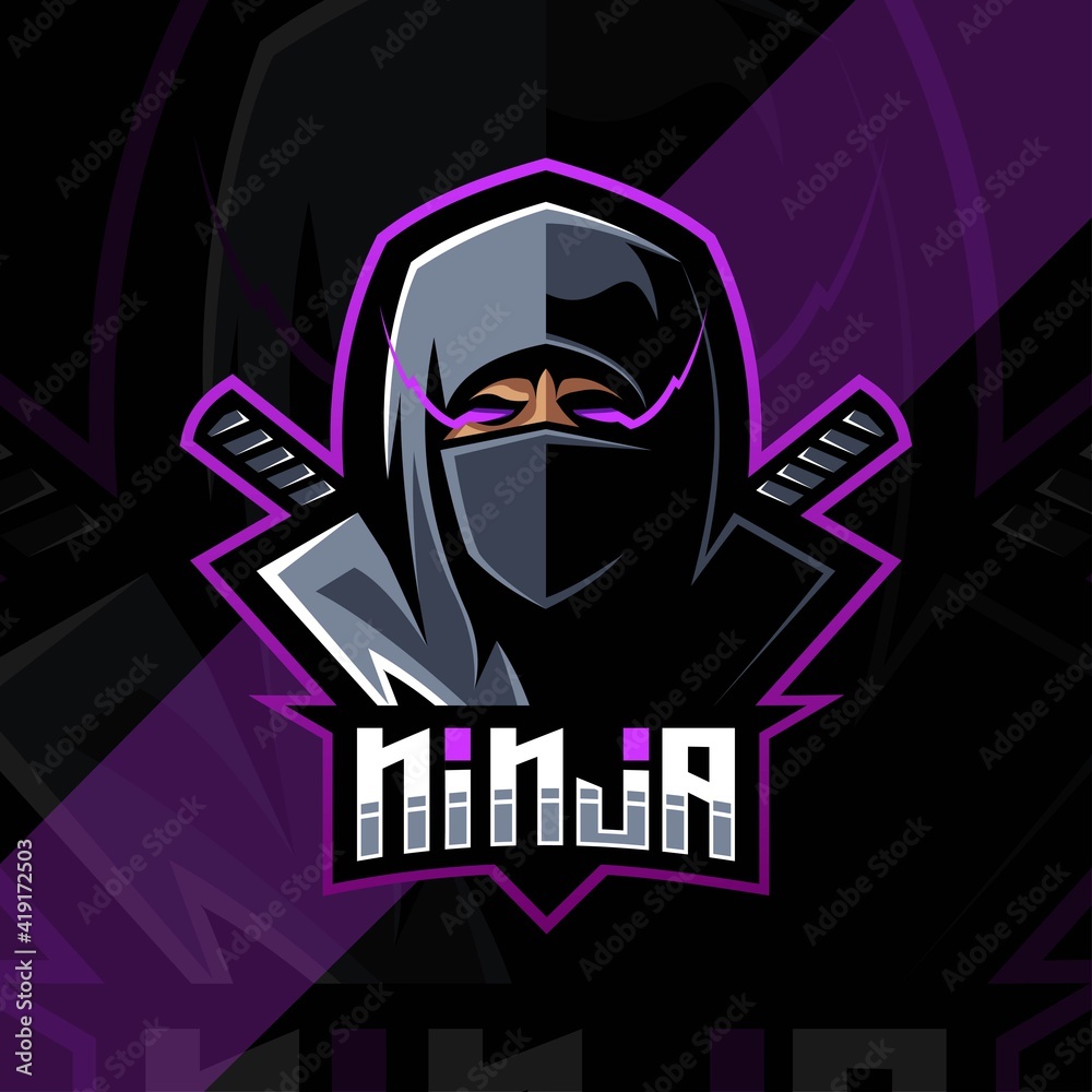Head ninja mascot logo esport design Head ninja mascot logo esport design