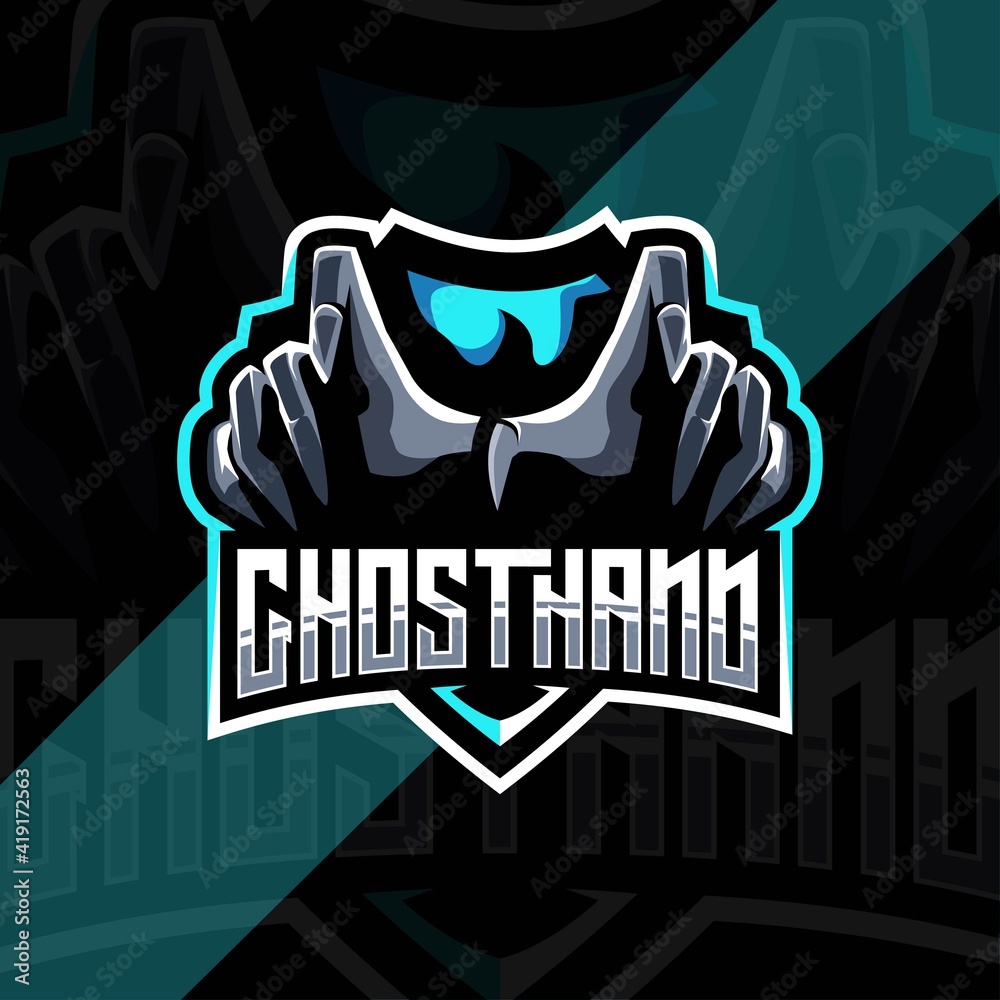 Ghosthand mascot logo esports template