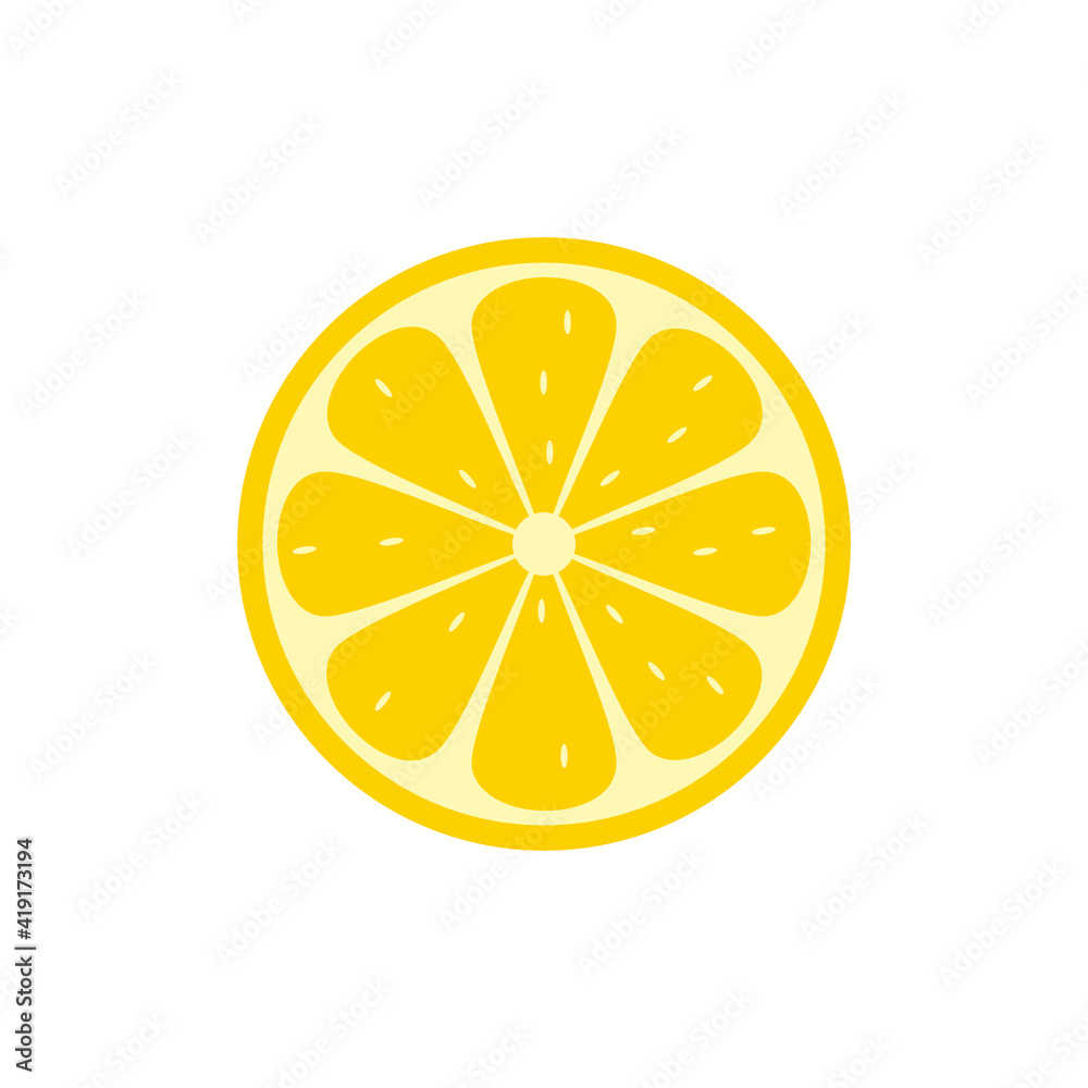 Lemon slice vector icon illustration symbol Lemon slice vector icon illustration symbol
