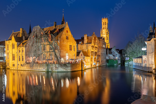 Bruges, Belgium Night Scene