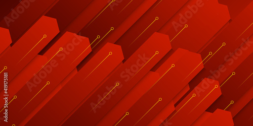 Modern simple geometric red abstract background with meteor pattern and arrows. design abstract black red template background 