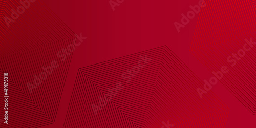 Vászonkép Simple red abstract modern business presentation background with hexagon lines p
