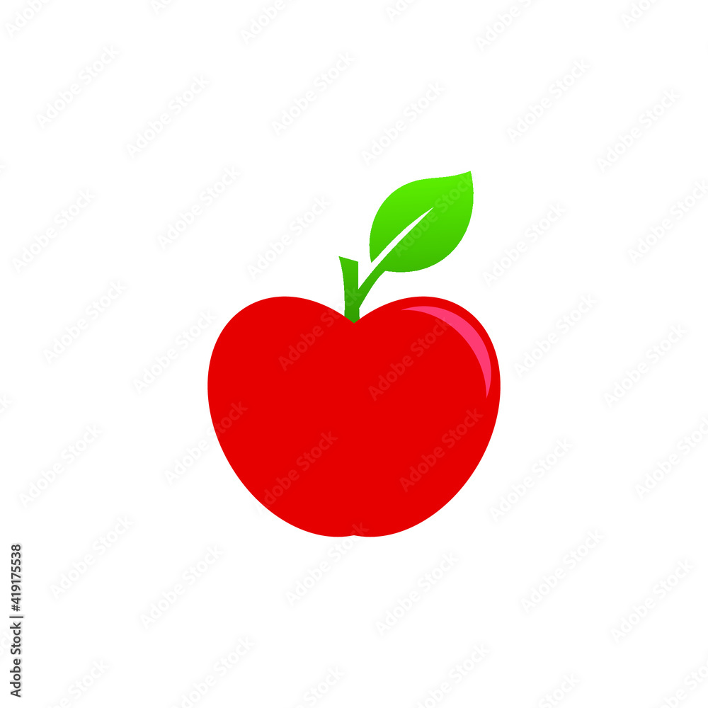 Fototapeta premium red apple with leaf