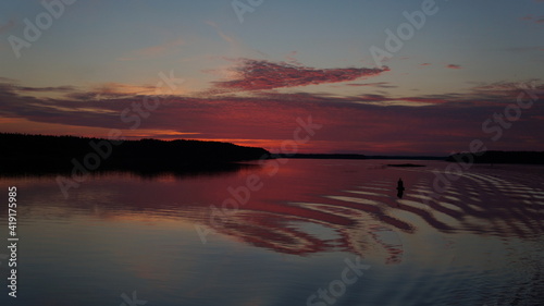 sunset over the river