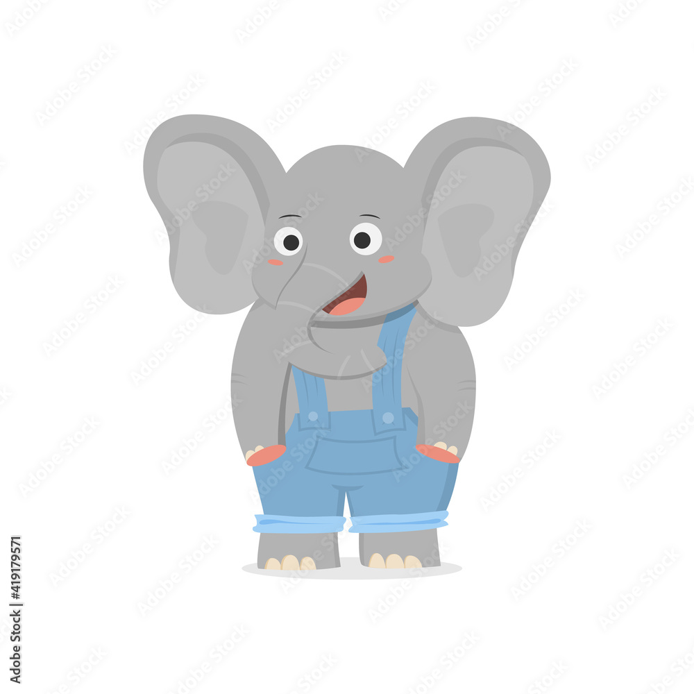 Cute elephant animal funny cartoon Cute elephant animal funny cartoon