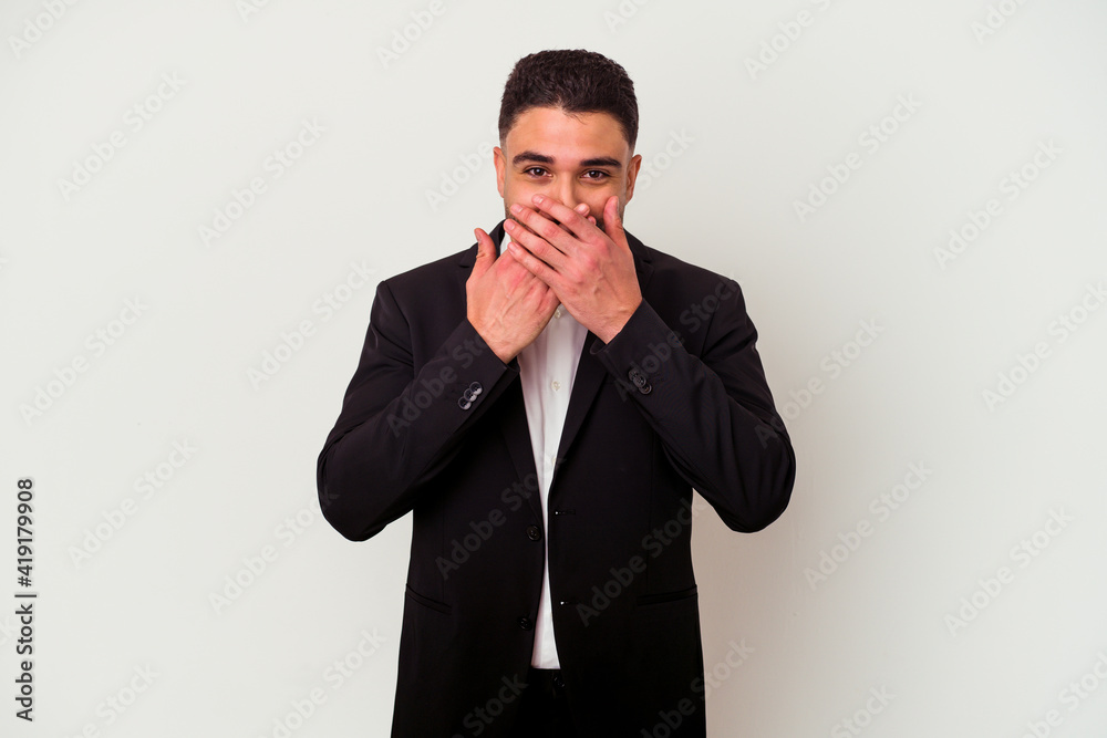 Young mixed race business man isolated on white background Young mixed race business man isolated on white background