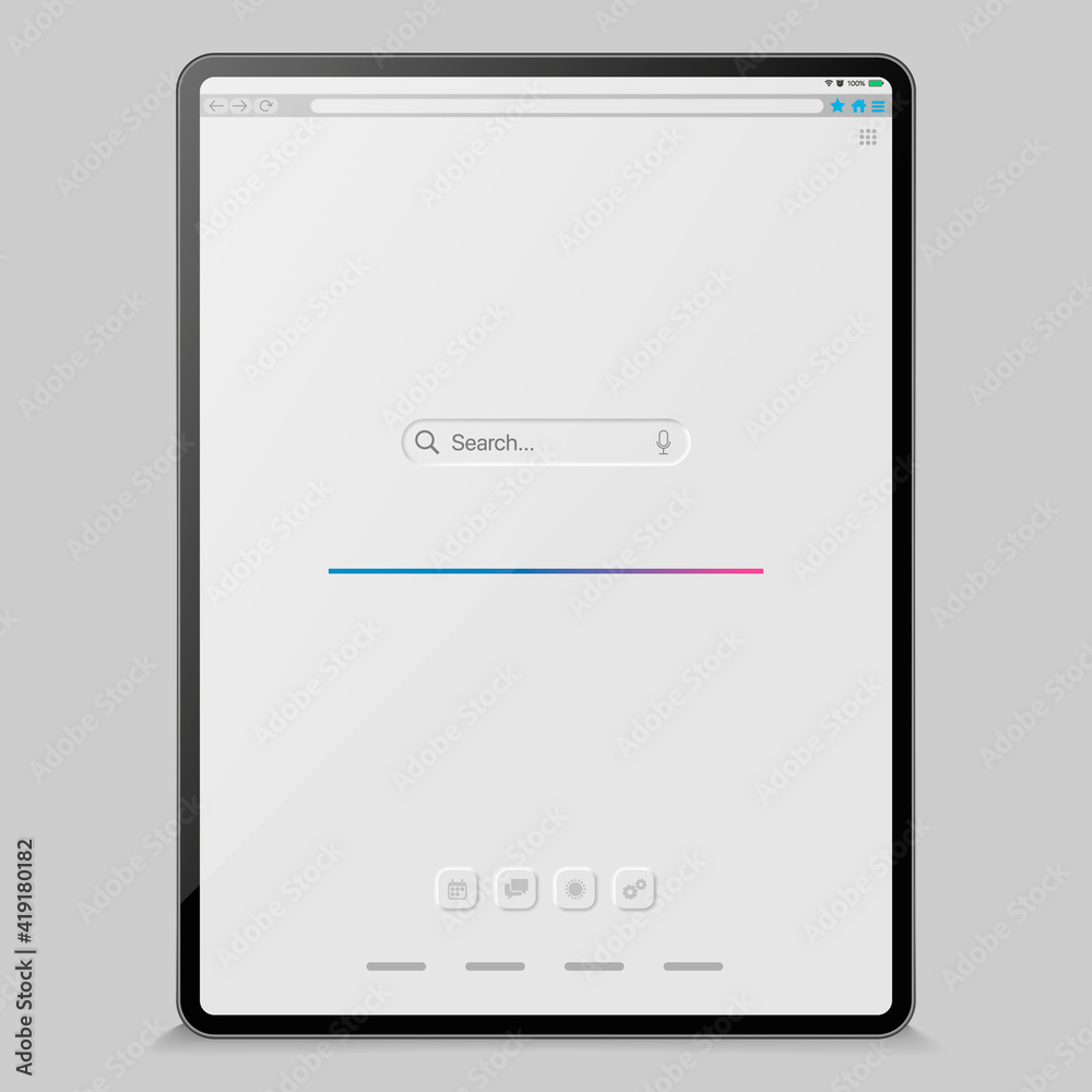Tablet search icon. Web template for concept design. Web search concept. Digital technology. Business design. Tablet search icon. Web template for concept design. Web search concept. Digital technology. Business design.