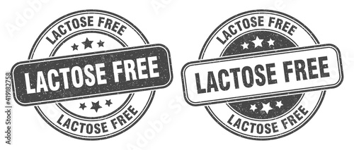 lactose free stamp. lactose free label. round grunge sign