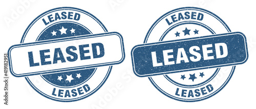 leased stamp. leased label. round grunge sign