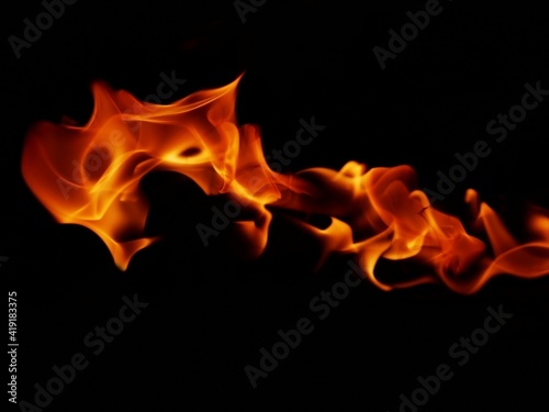 Blaze fire flame texture for banner background. © sainan