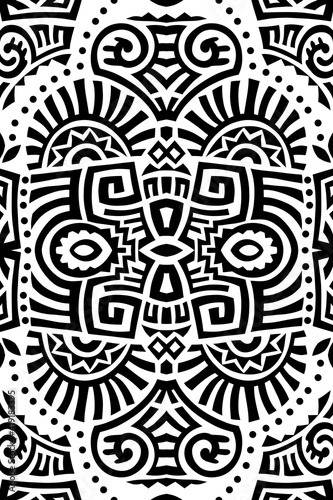 Abstract Ethnic Vector Seamless Pattern. Trendy boho tile. African textile design. Scandinavian ornament. Perfect for wallpaper, cloth, wrapping paper and other endless fill.