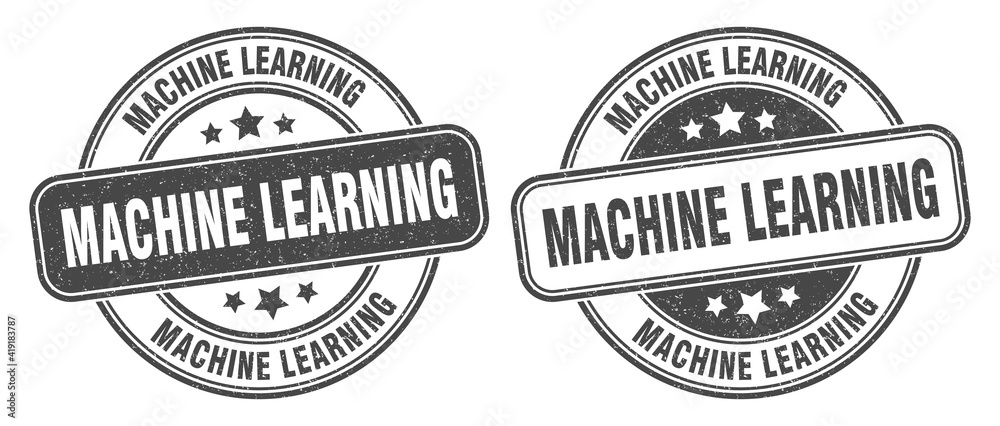 machine learning stamp. machine learning label. round grunge sign machine learning stamp. machine learning label. round grunge sign