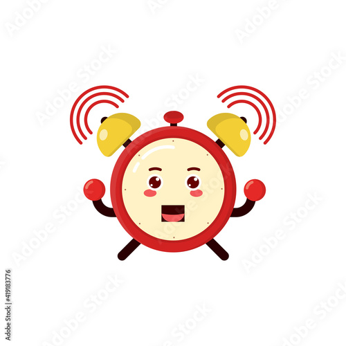 Alarm Clock Morning Character Icon, Logo, and illustration