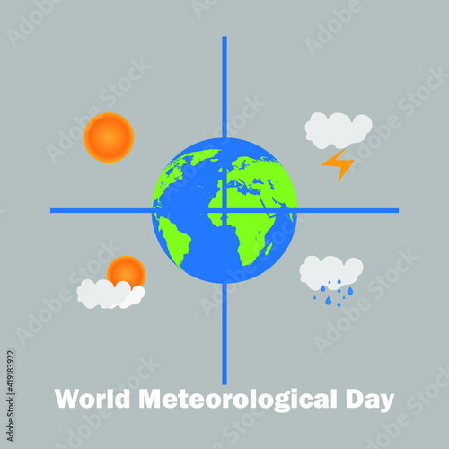 World Meteorological Day, Vector Illustration.