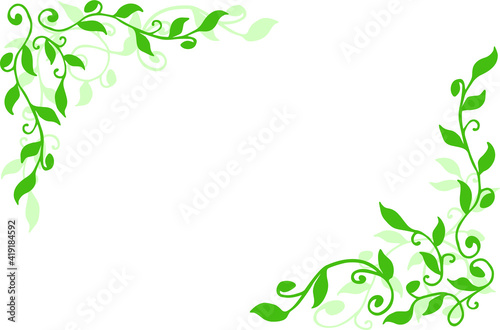 corner frames from branches with leaves for the design of postcards, invitations, business cards. 