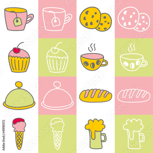 food and drink icons  vector set