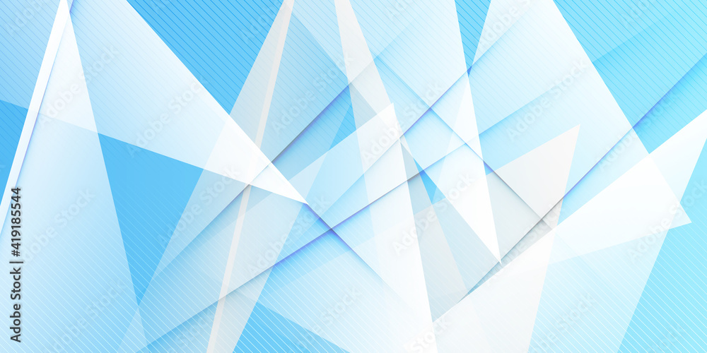 Obraz premium Abstract blue white geometric background with transparent triangles. Vector illustration. Brochure design 5 Background