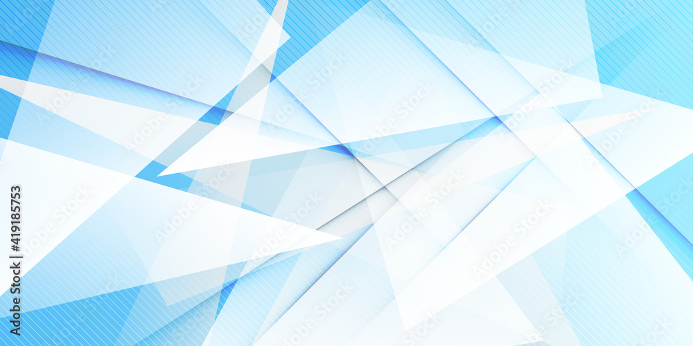 Obraz premium Abstract blue white geometric background with transparent triangles. Vector illustration. Brochure design 5 Background