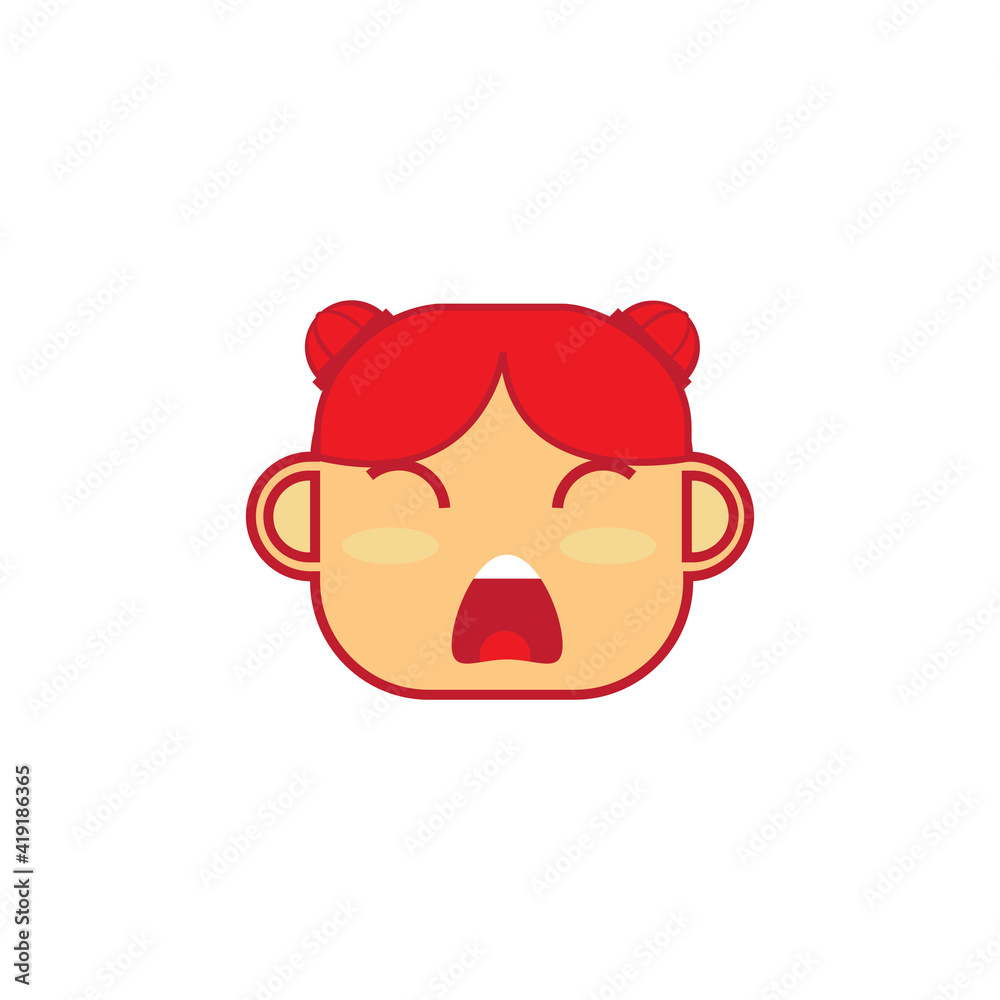 cartoon chinese new year facial expression vector logo cartoon chinese new year facial expression vector logo