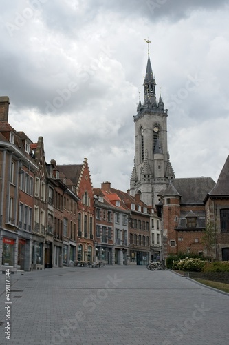 Tournay Belgium - 3 August 2020 - The Belfry of Tournai (Doornik) in Belgium