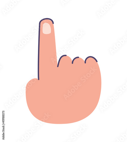 hand over a white background
