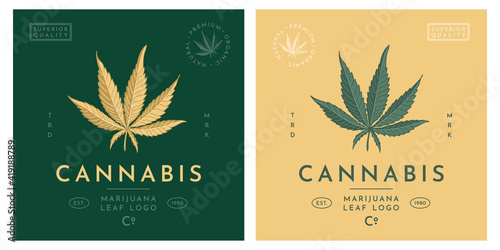 Cannabis logo organic natural style