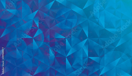 Abstract vector background. Multicolor geometric background in blue. Polygonal crystal structure, 3d