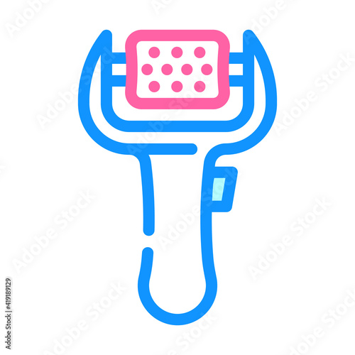 foot grooming tool callus remover color icon vector illustration