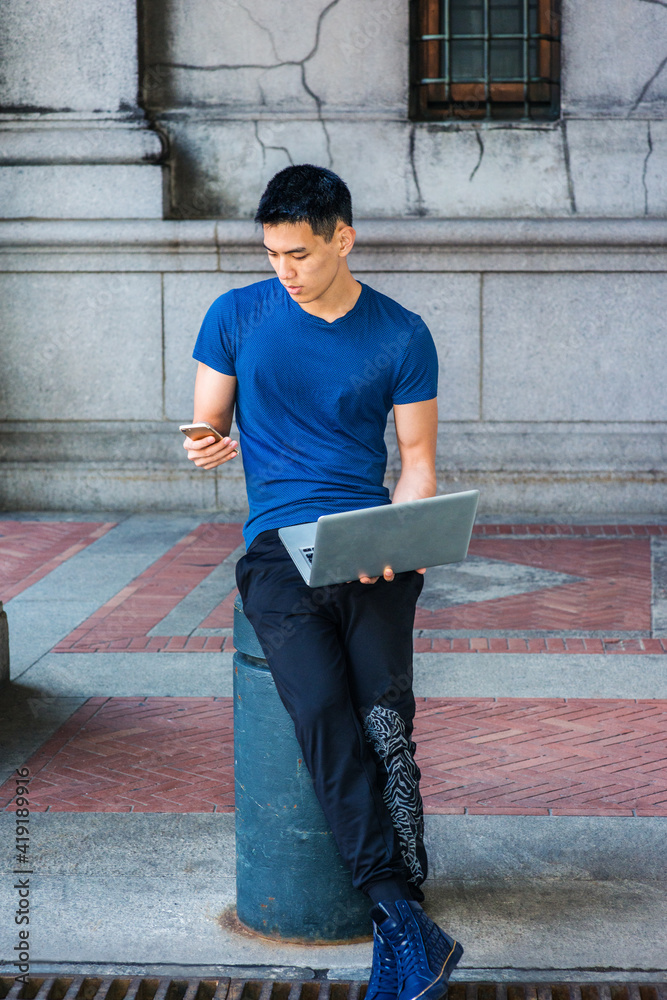 Young Asian American College Student studying in New York City