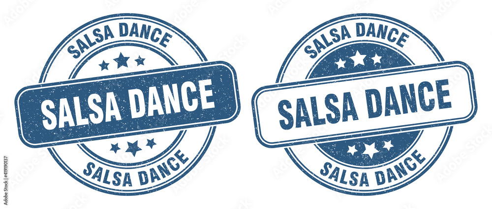 Obraz premium salsa dance stamp. salsa dance label. round grunge sign