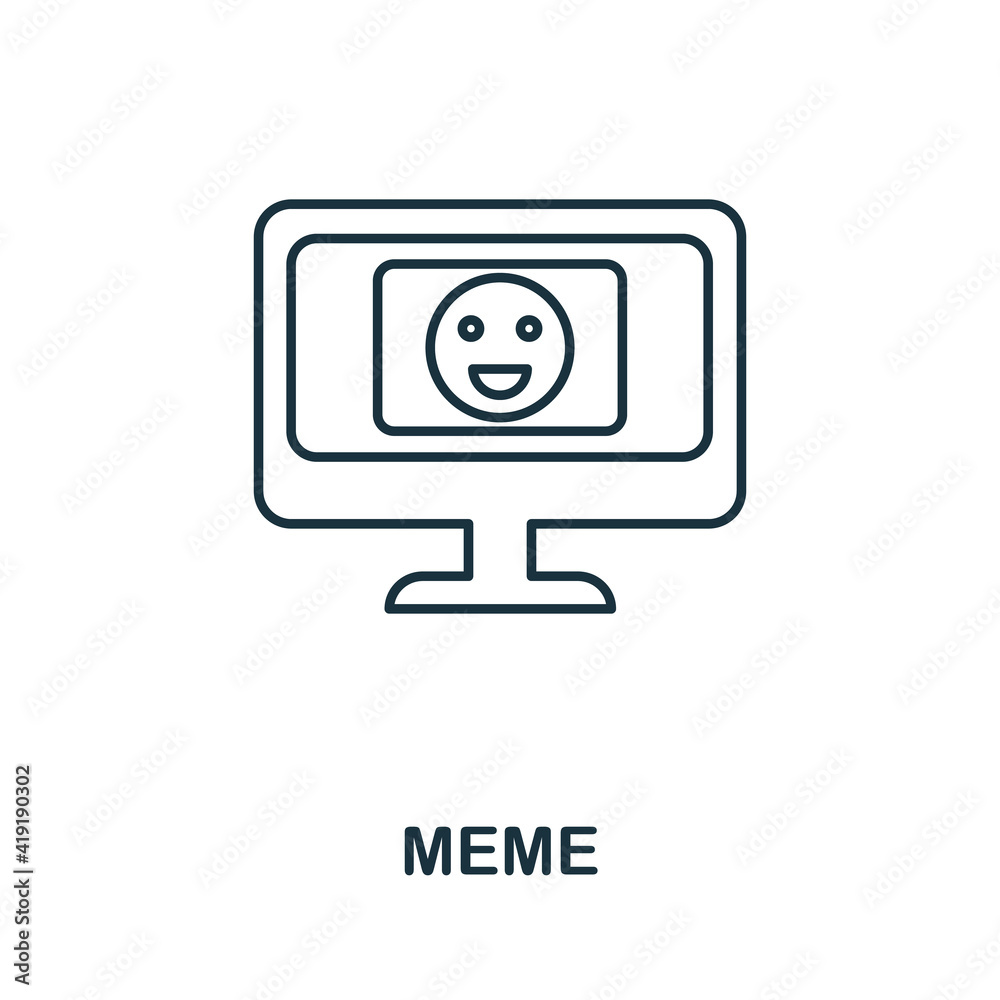 Meme icon. Simple element from social media collection. Creative Meme icon for web design, templates, infographics and more Meme icon. Simple element from social media collection. Creative Meme icon for web design, templates, infographics and more