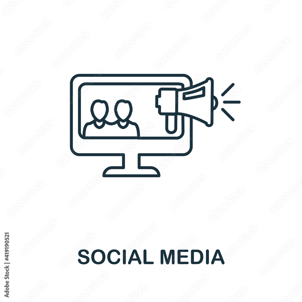 Social Media icon. Monochrome simple Social Media icon for templates, web design and infographics
