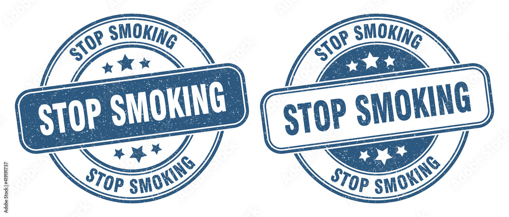 stop smoking stamp. stop smoking label. round grunge sign