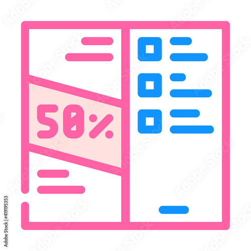 promotional booklet color icon vector illustration line