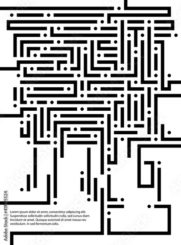 Abstract vector background design with maze mosaic texture. Good cover for book on psychology, creative problem solving, logical thinking, study of human relations