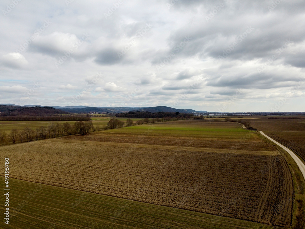 Agricultural field in Bavaria photographed in daylight