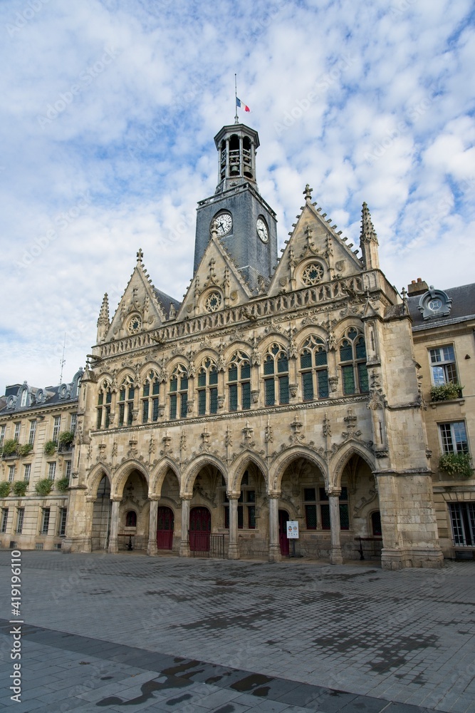 Saint-Quentin France - 27 July 2020 - Cityhall of Saint-Quentin in Hauts-de-France