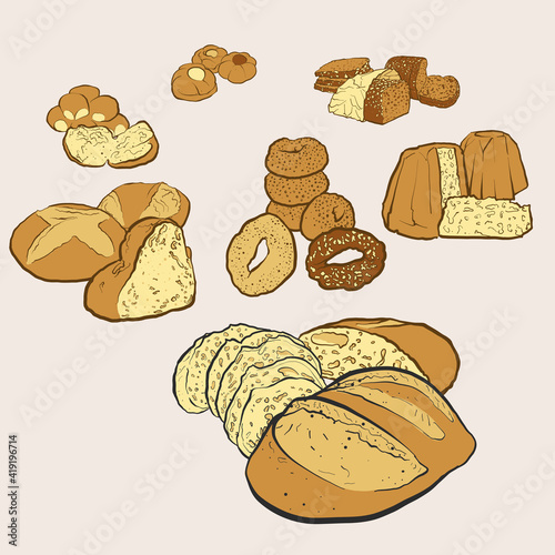 Hand drawn baked goods
