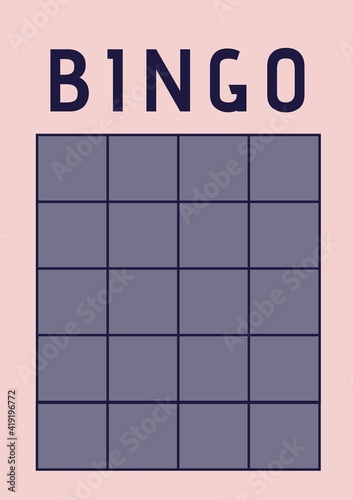 Wallpaper Mural Bingo text over score table with black lines and purple cells on pink background Torontodigital.ca