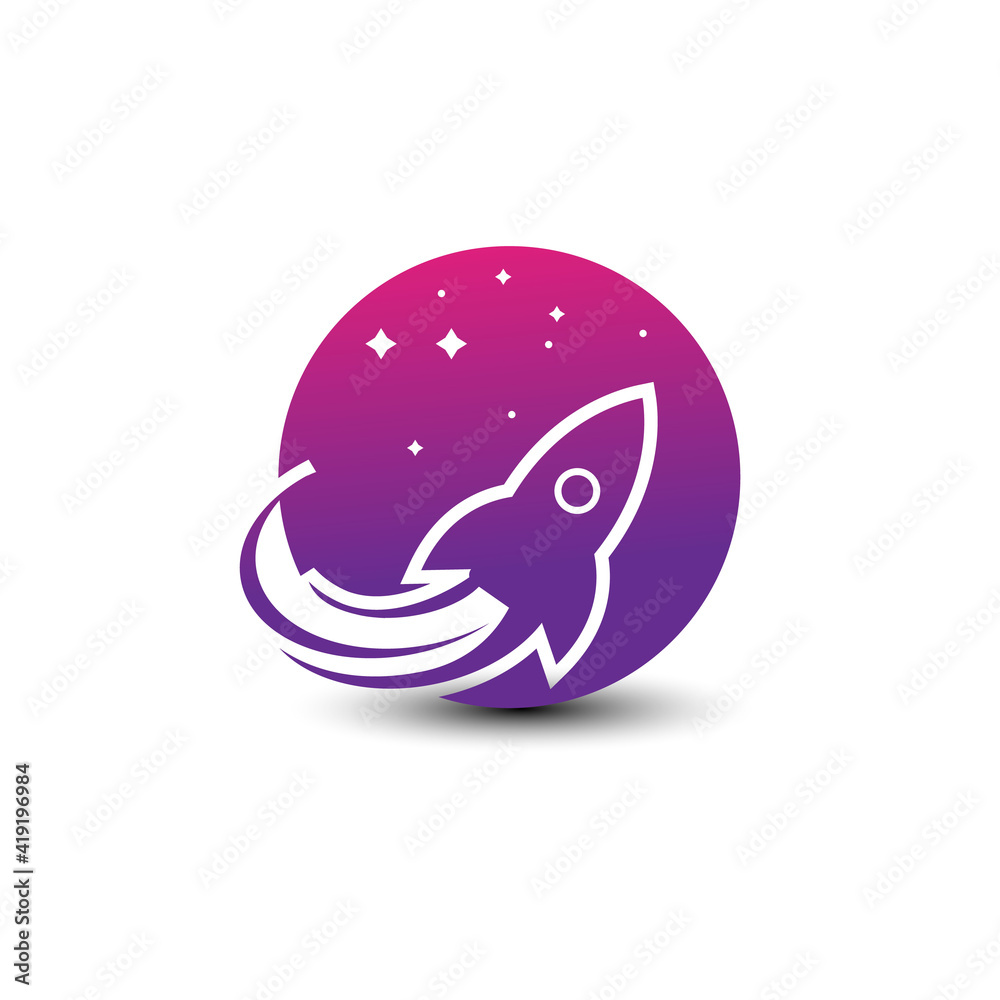 Rocket ship in a flat style.Vector illustration with flying rocket.Space travel to the moon.Space rocket launch Rocket ship in a flat style.Vector illustration with flying rocket.Space travel to the moon.Space rocket launch