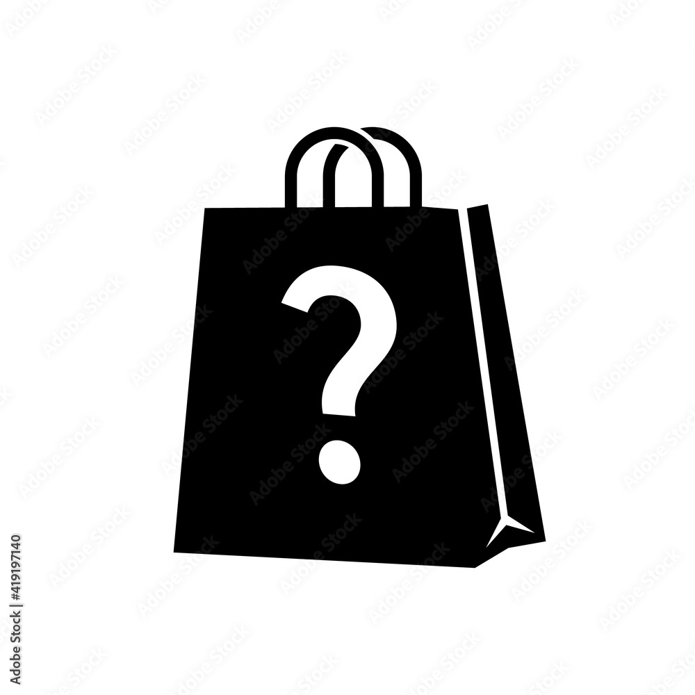 Mystery bag silhouette icon. Clipart image isolated on white background Stock Vector Adobe Stock