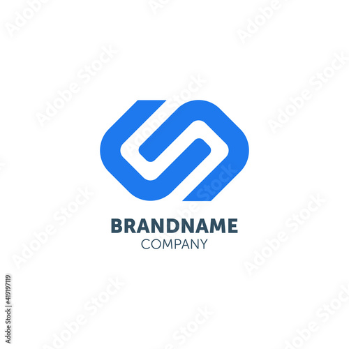 chain logo design with geometry