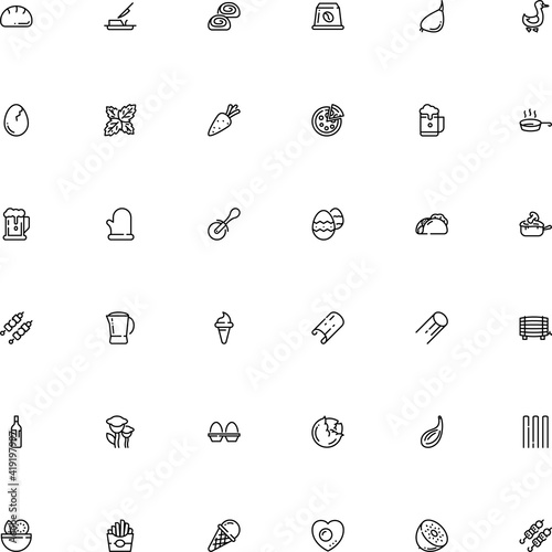 icon vector icon set such as: closed, suillus, swirl, cep, garlic, kiwi, metal, hand drawn, pistachio, herbal, waffle, idea, hand, warm, spaghetti, colorful, root, herbs and spices, oktoberfest, neck