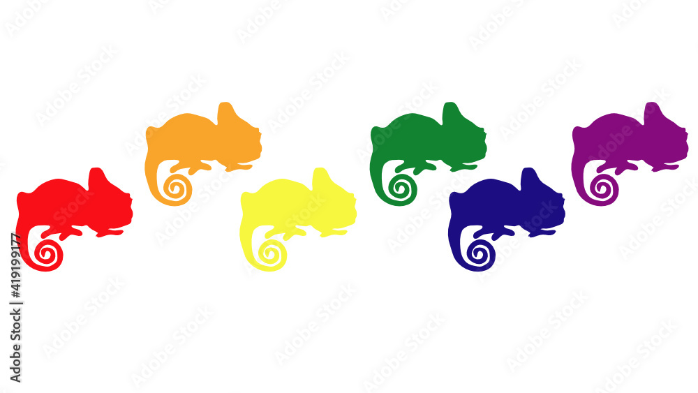 Chameleons LGBT flag colors Chameleons LGBT flag colors