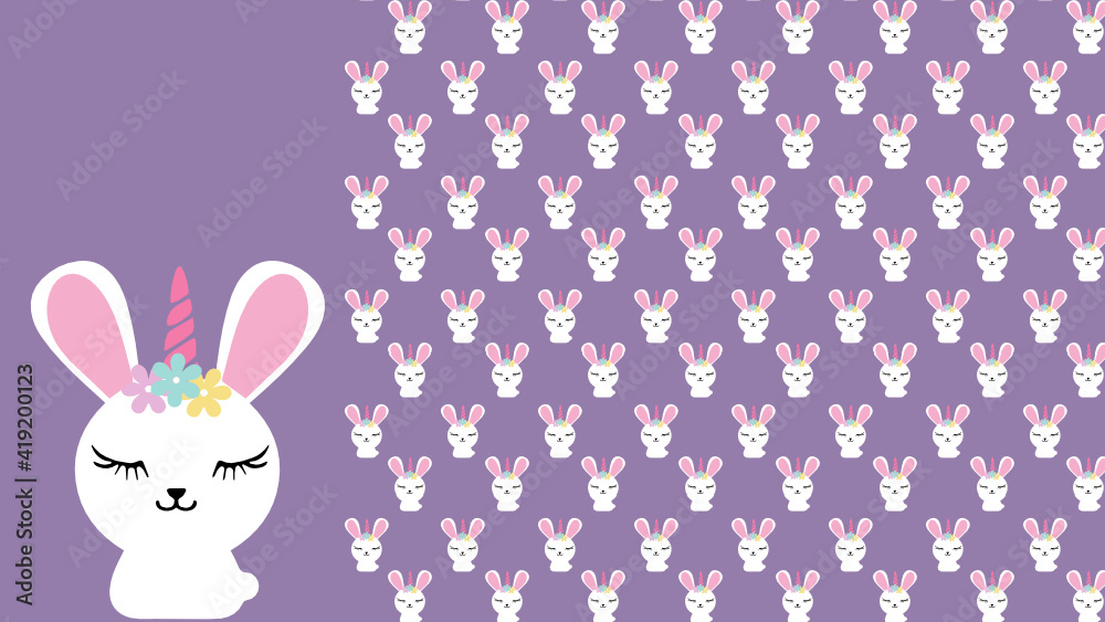 Unicorn rabbit cute pattern Unicorn rabbit cute pattern