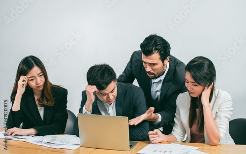 Business people getting stress about failure project.