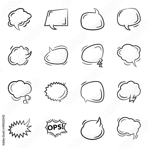  Pack of Speech Bubbles Linear Icons 