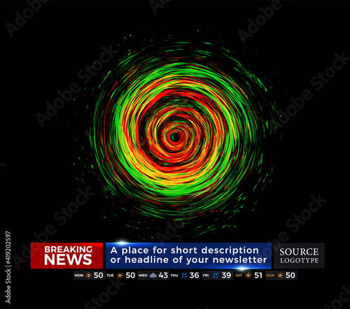 Hurricane infographic design, typhoon vector illustration, weather news broadcast graphic